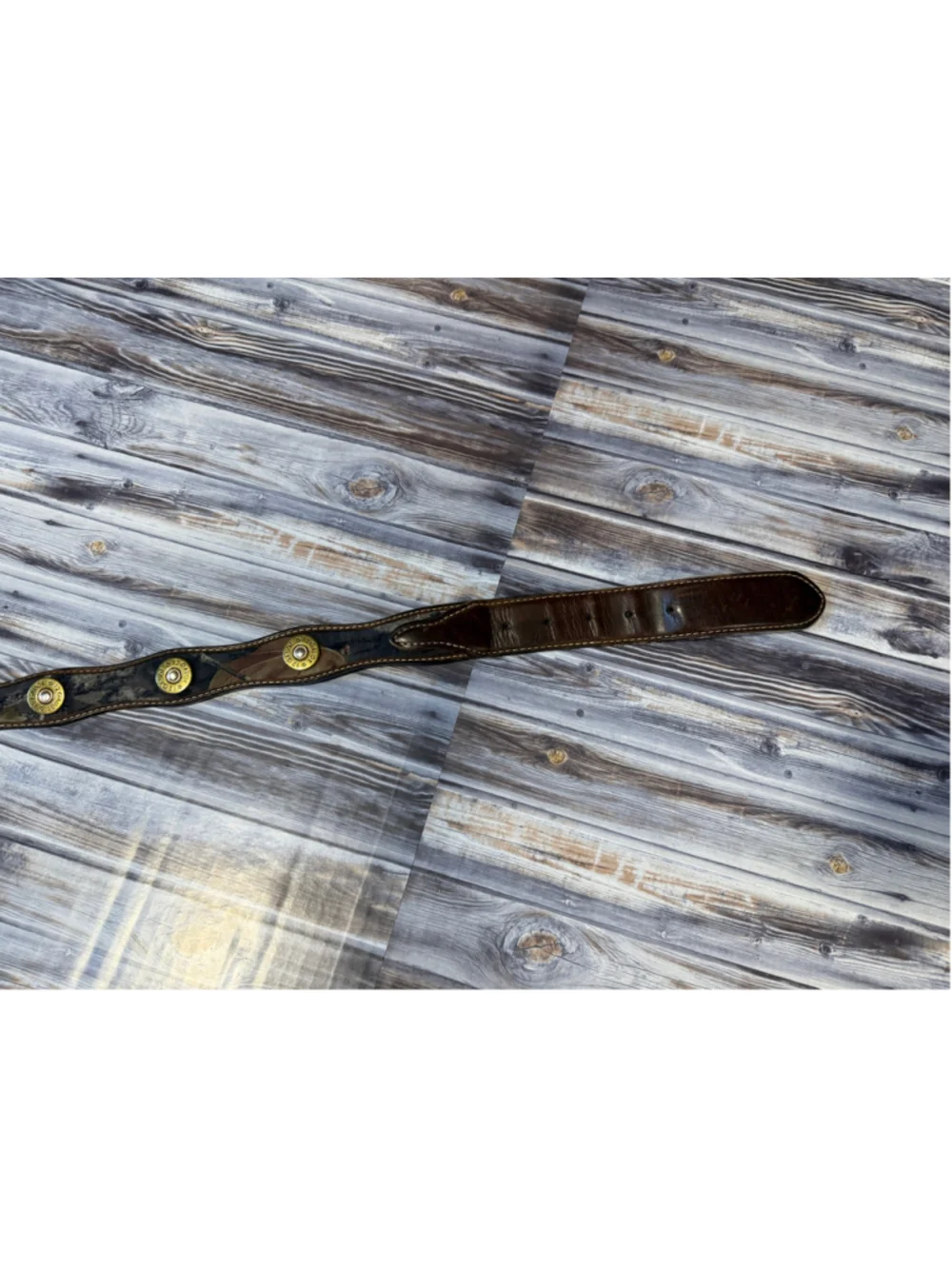 Nocona Mossy Oak camo shotgun shell belt brown leather belt